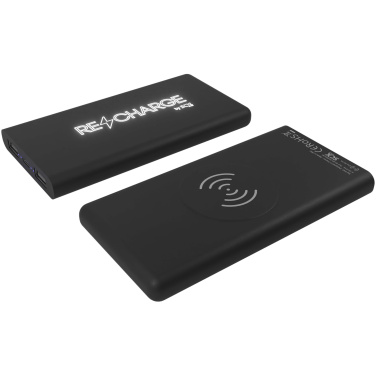 Logo trade promotional giveaways image of: SCX.design P40 10.000 mAh light-up wireless rubber power bank